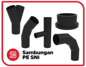 Sambungan Pipa PE SNI ukuran 50 mm - 630 mm